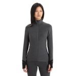 Icebreaker Dames Descender LS Zip Jet Heather