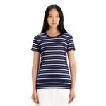 Icebreaker Women's Cool-Lite T-shirt Wave Stripe Navy-Purple