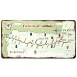Camino de santiago metal plate with el frances