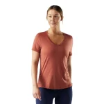 Smartwool Dames Active Ultralite 120 Short Sleeve V-Neck Burnt Sienna